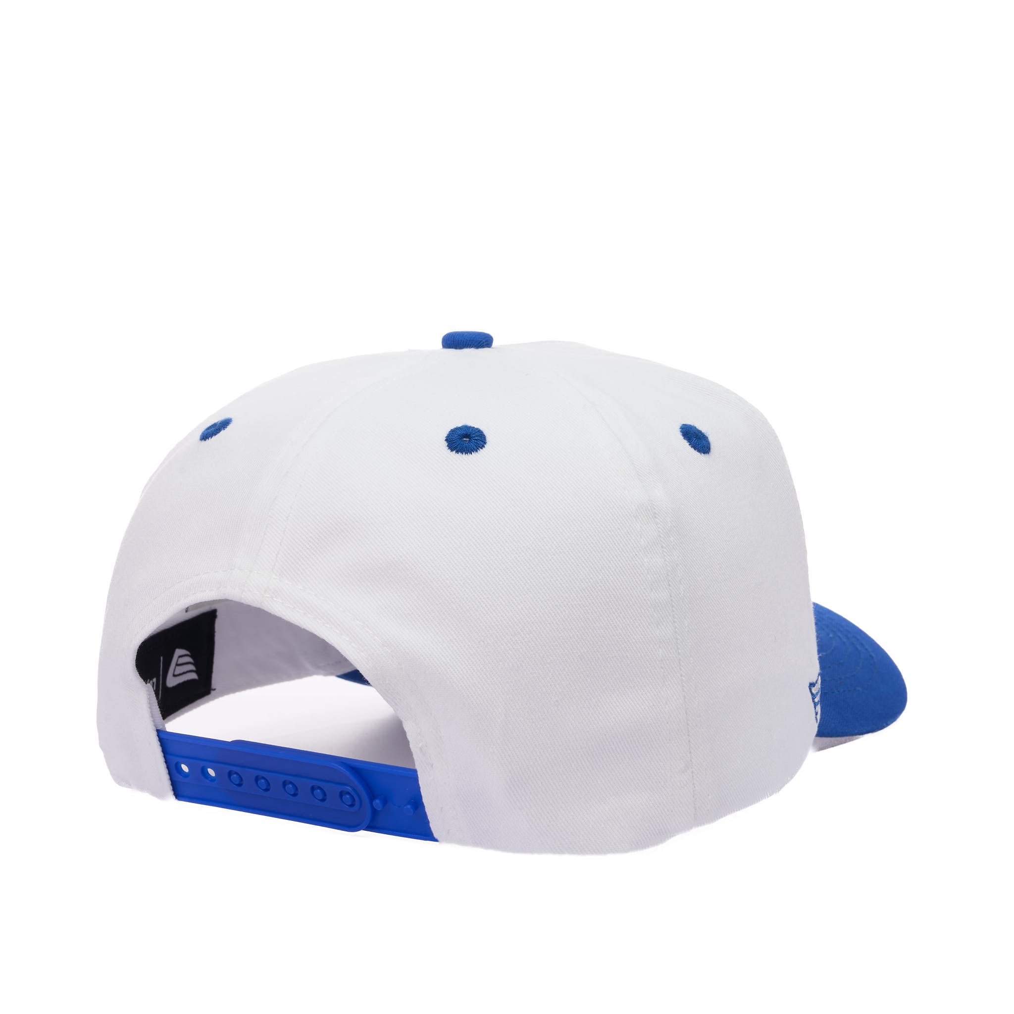 White and blue cap on a white background