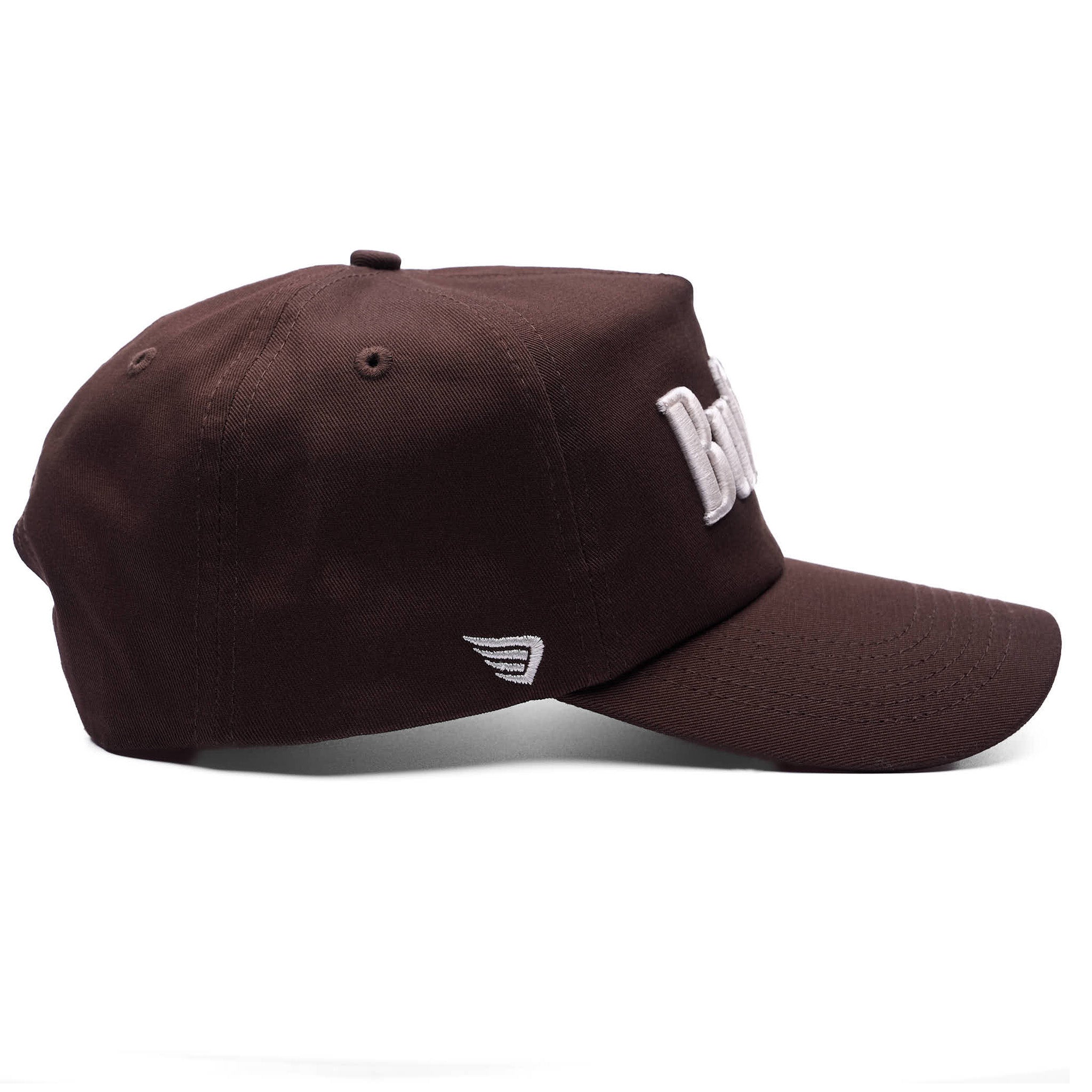 Brown cap with a logo on a white background