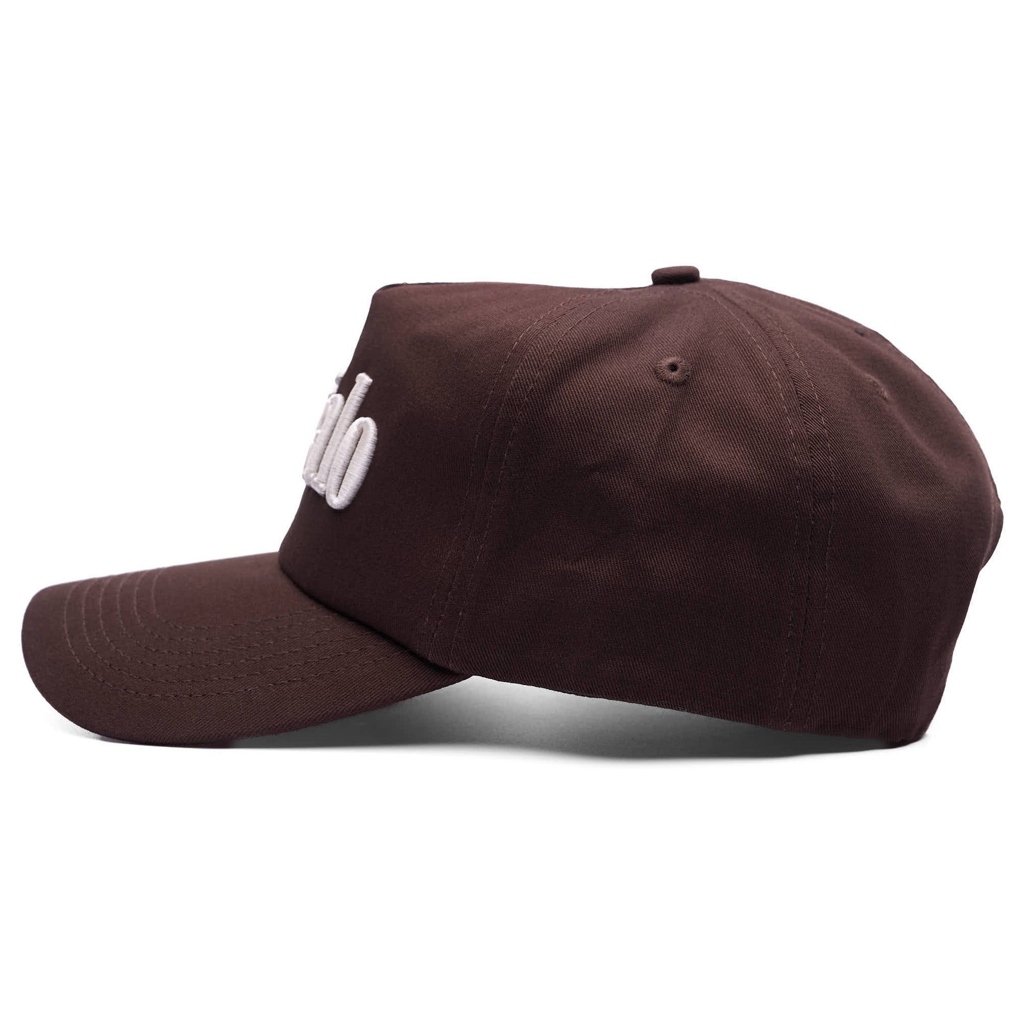 Brown cap with a logo on a white background