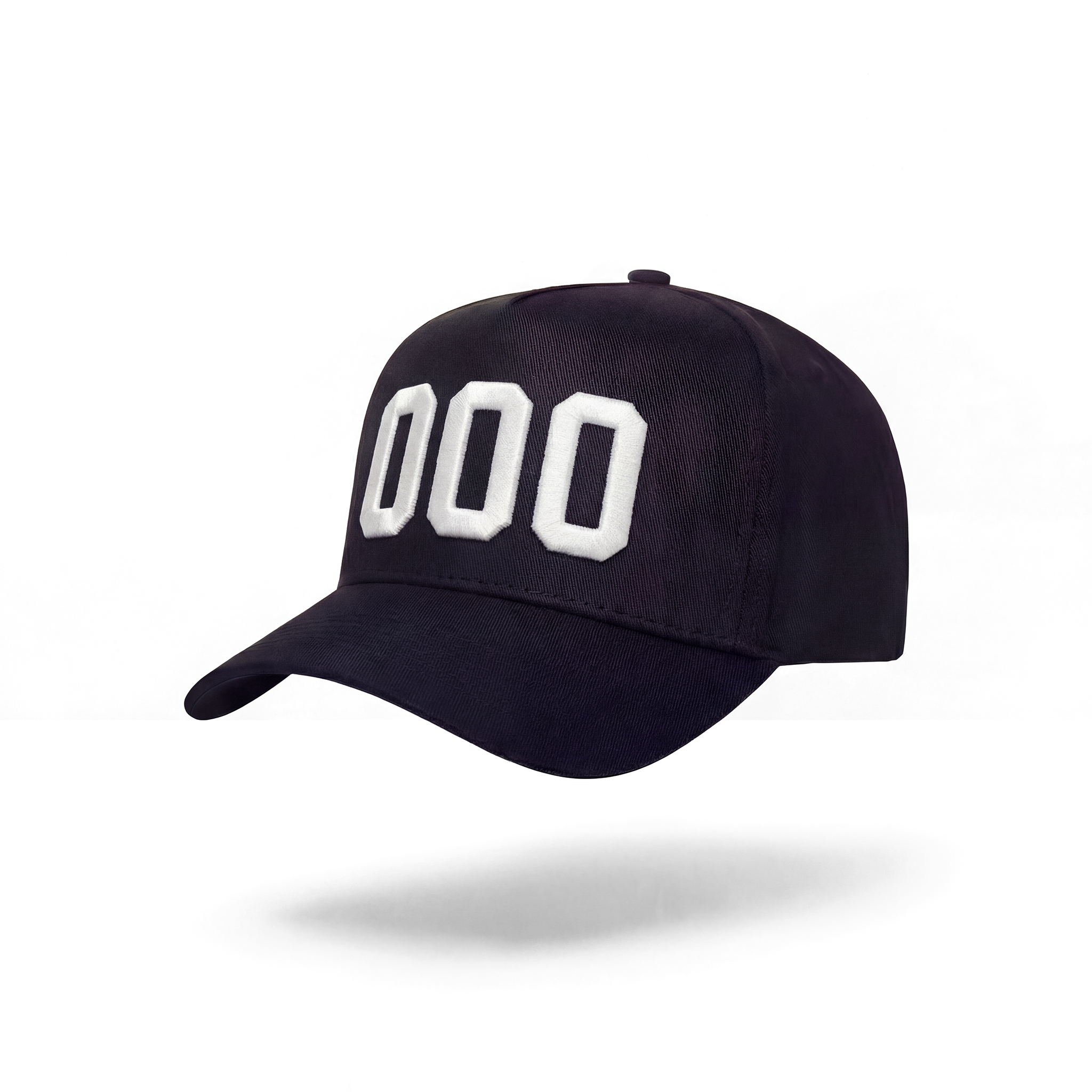Black cap with white text '000' on a white background