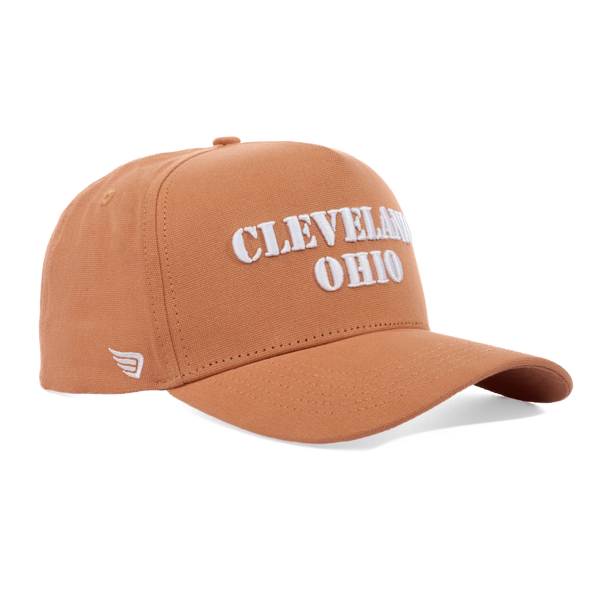 Brown cap with 'Cleveland Ohio' text on a white background