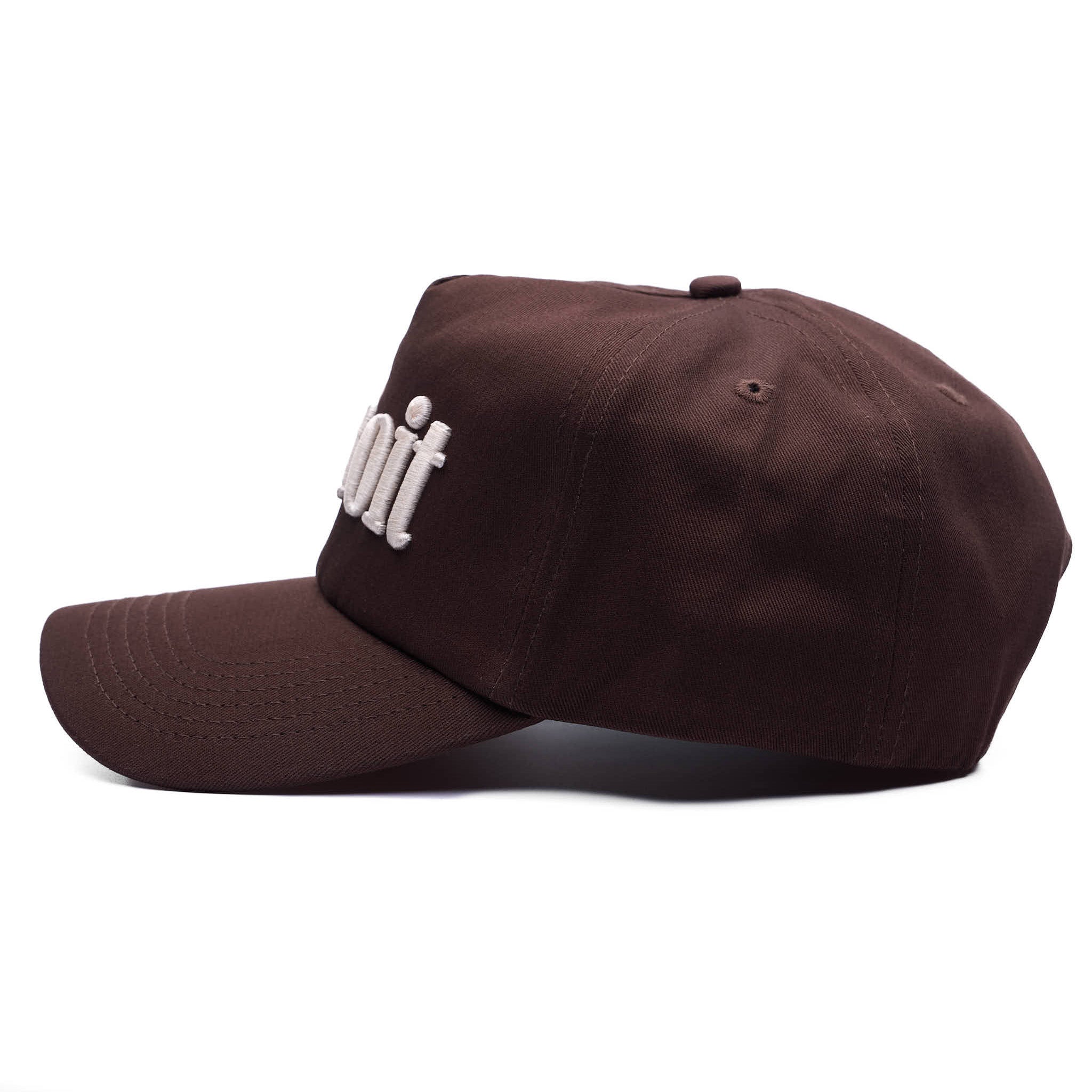 Brown cap with a logo on a white background