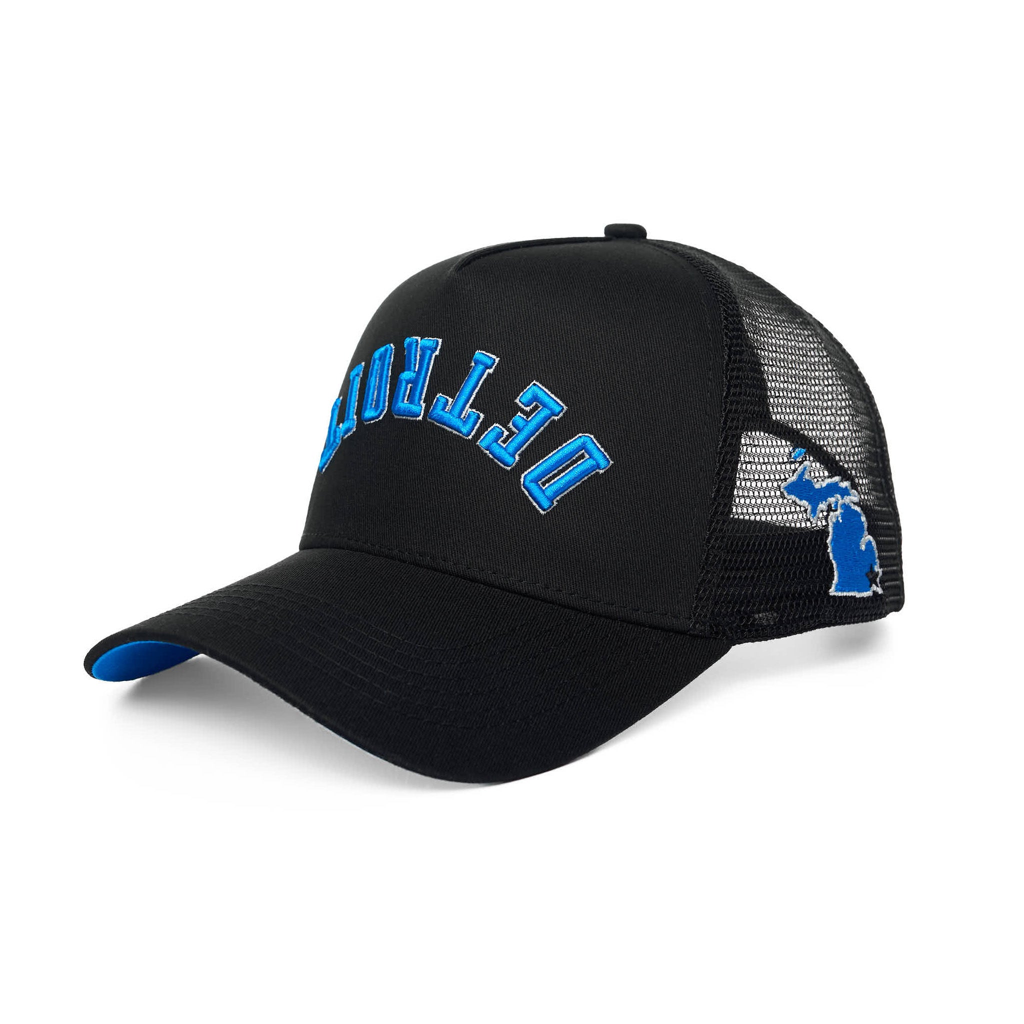 DETROIT UPSIDE DOWN TRUCKER - BLACK/BLUE