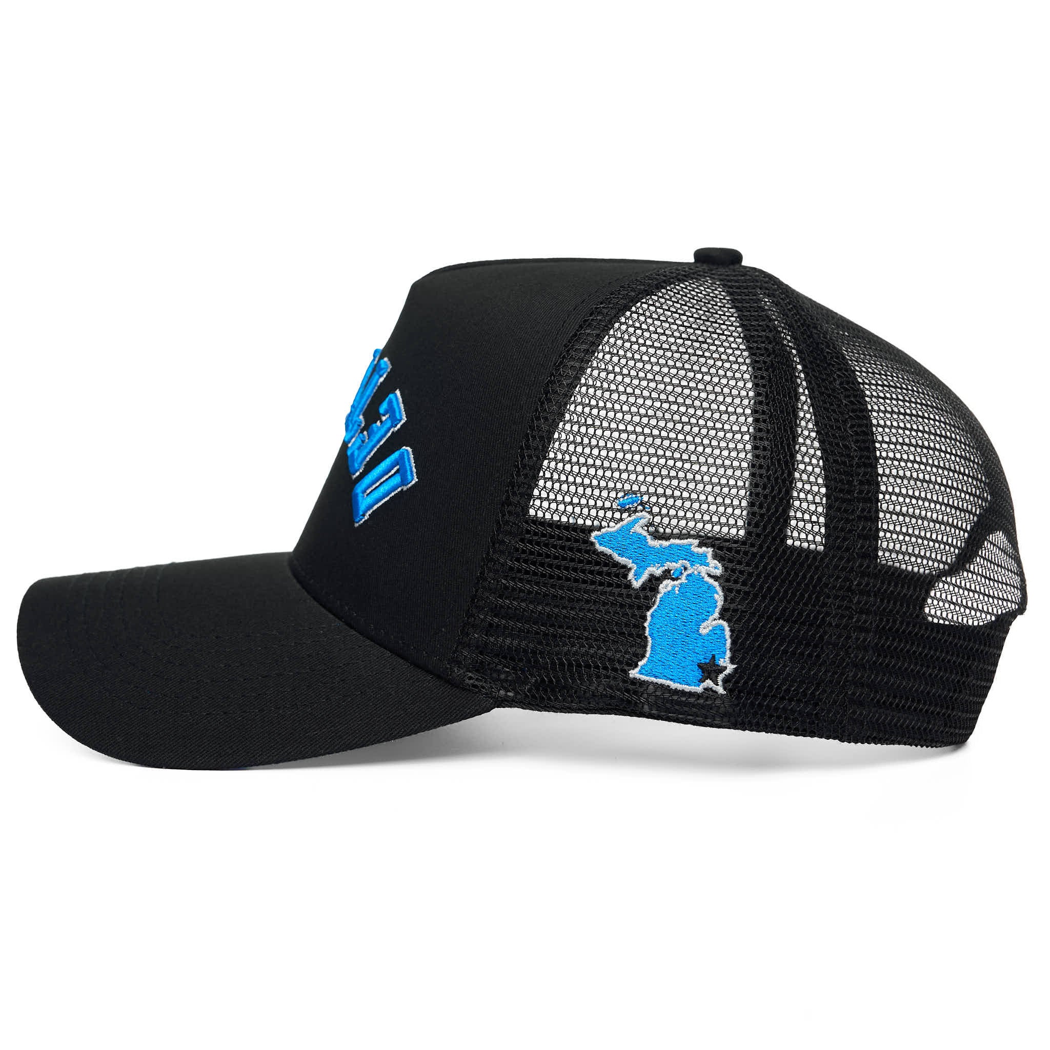 DETROIT UPSIDE DOWN TRUCKER - BLACK/BLUE