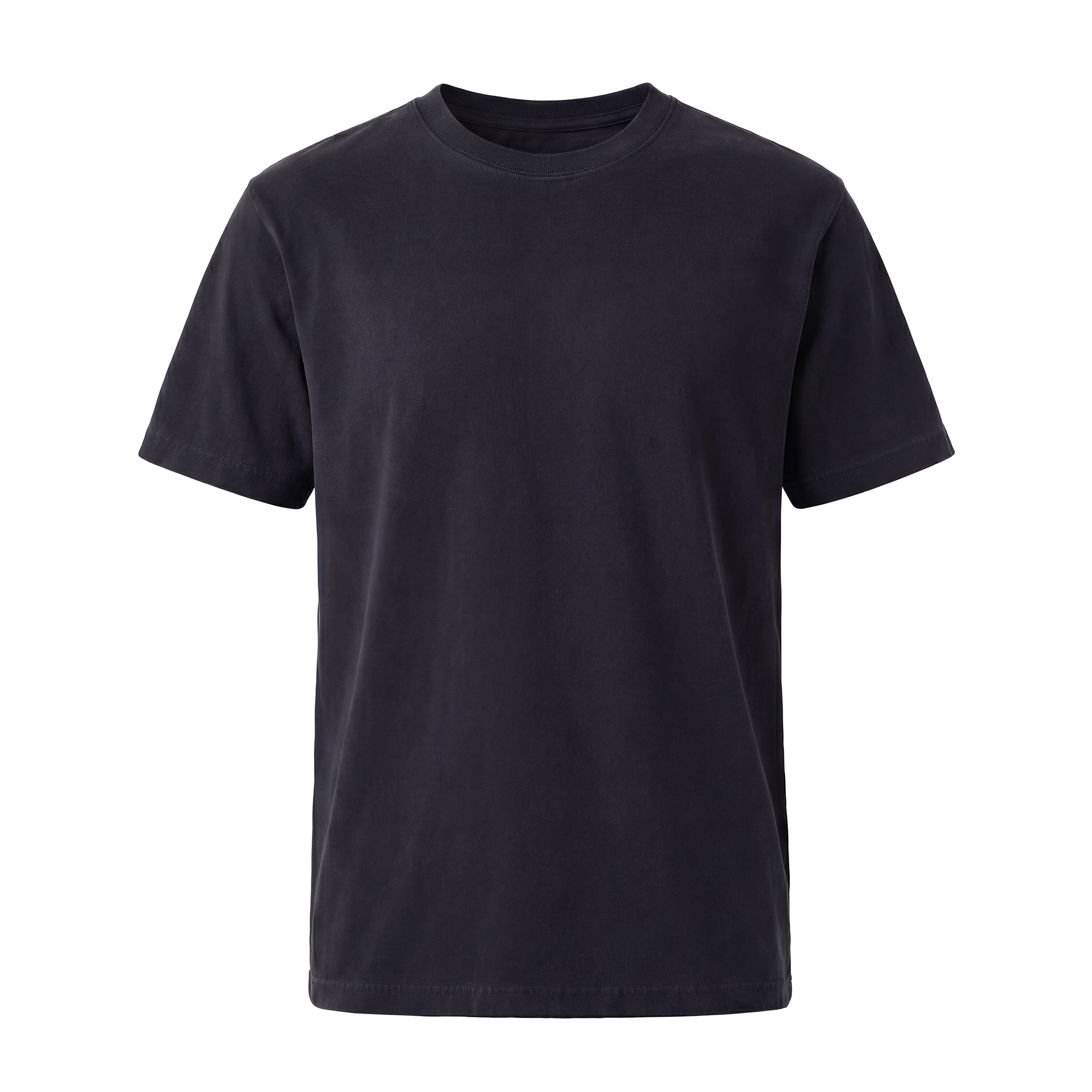 Black t-shirt on a white background