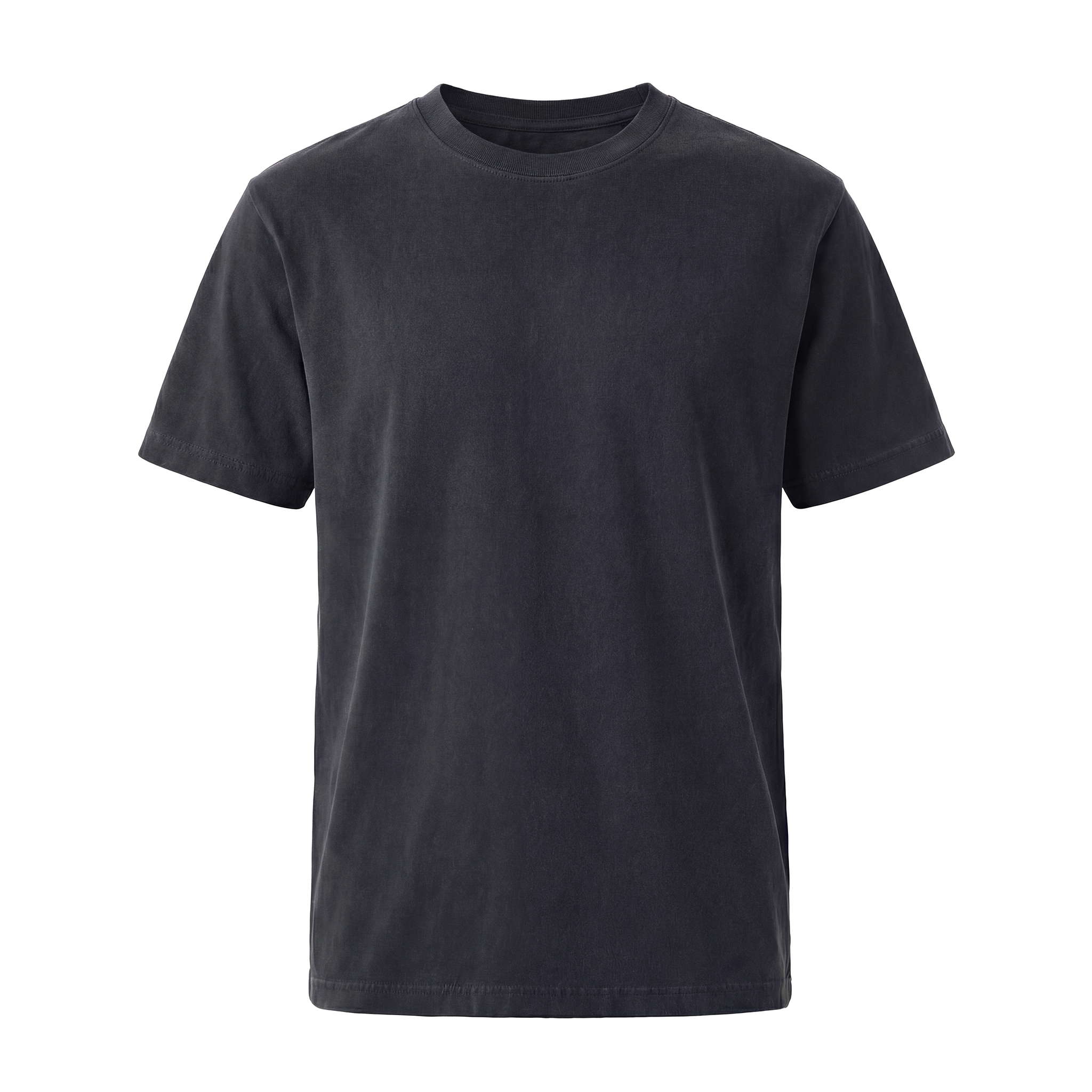 Plain black t-shirt on a white background