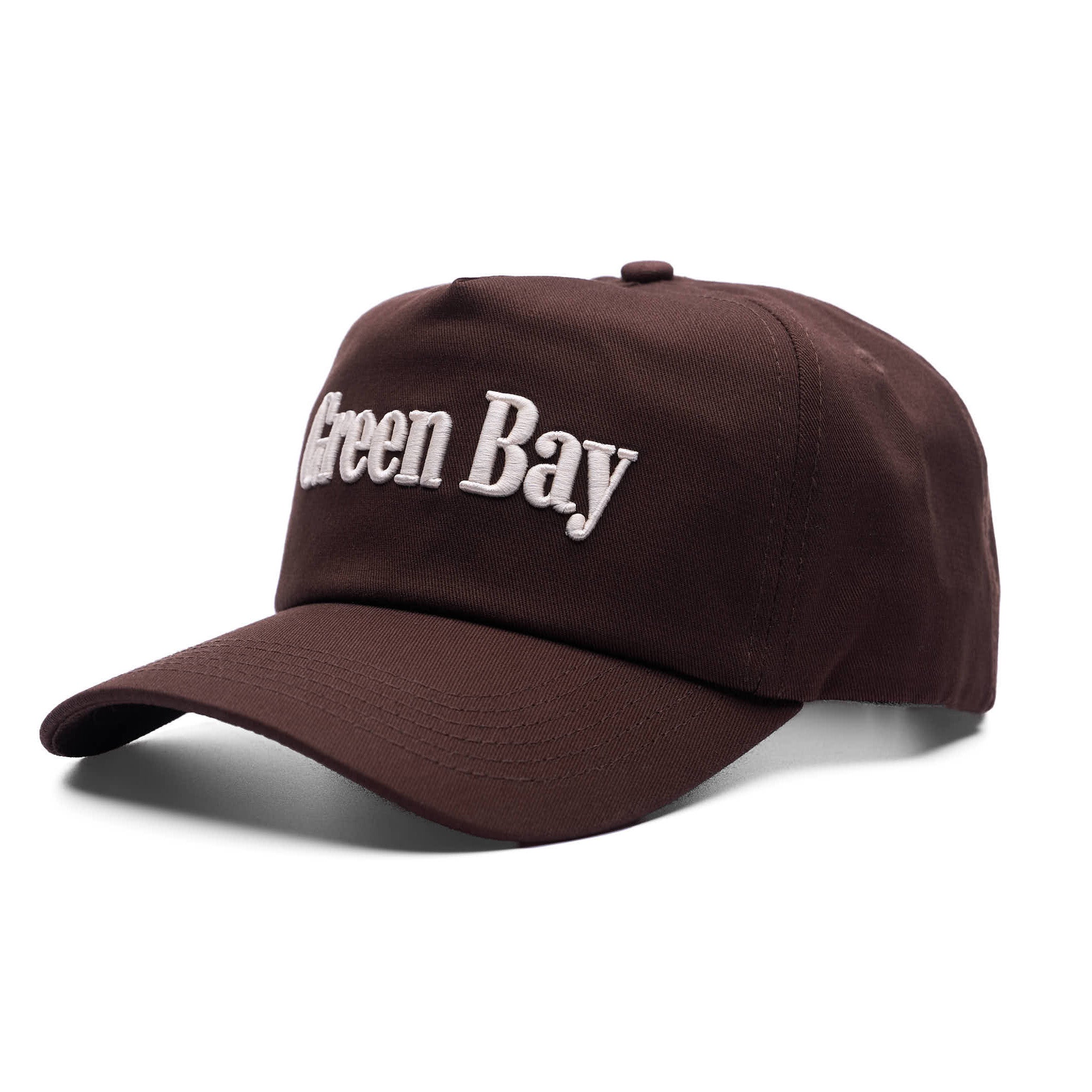 Brown cap with 'Green Bay' text on a white background
