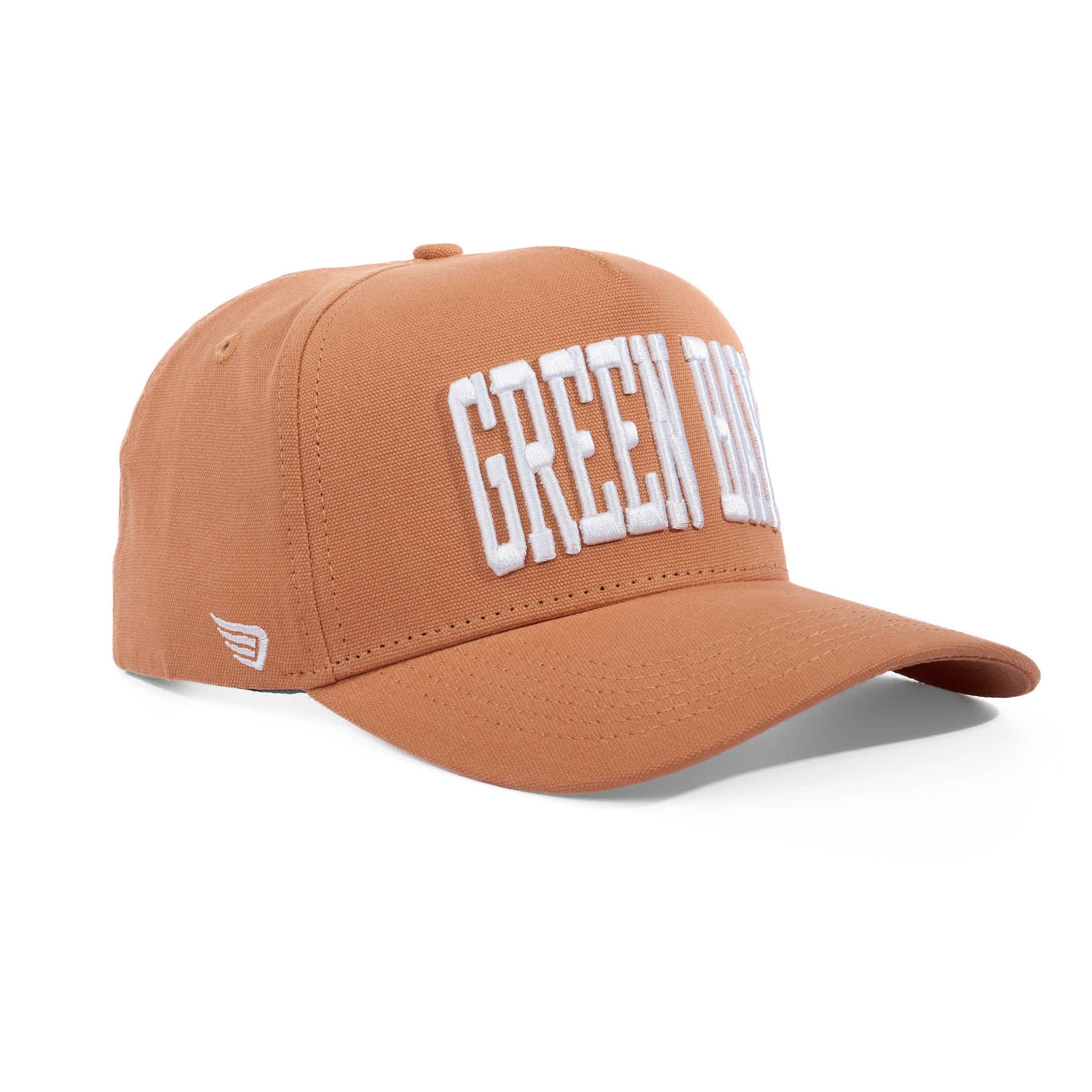 Brown cap with 'Green Bay' text on a white background