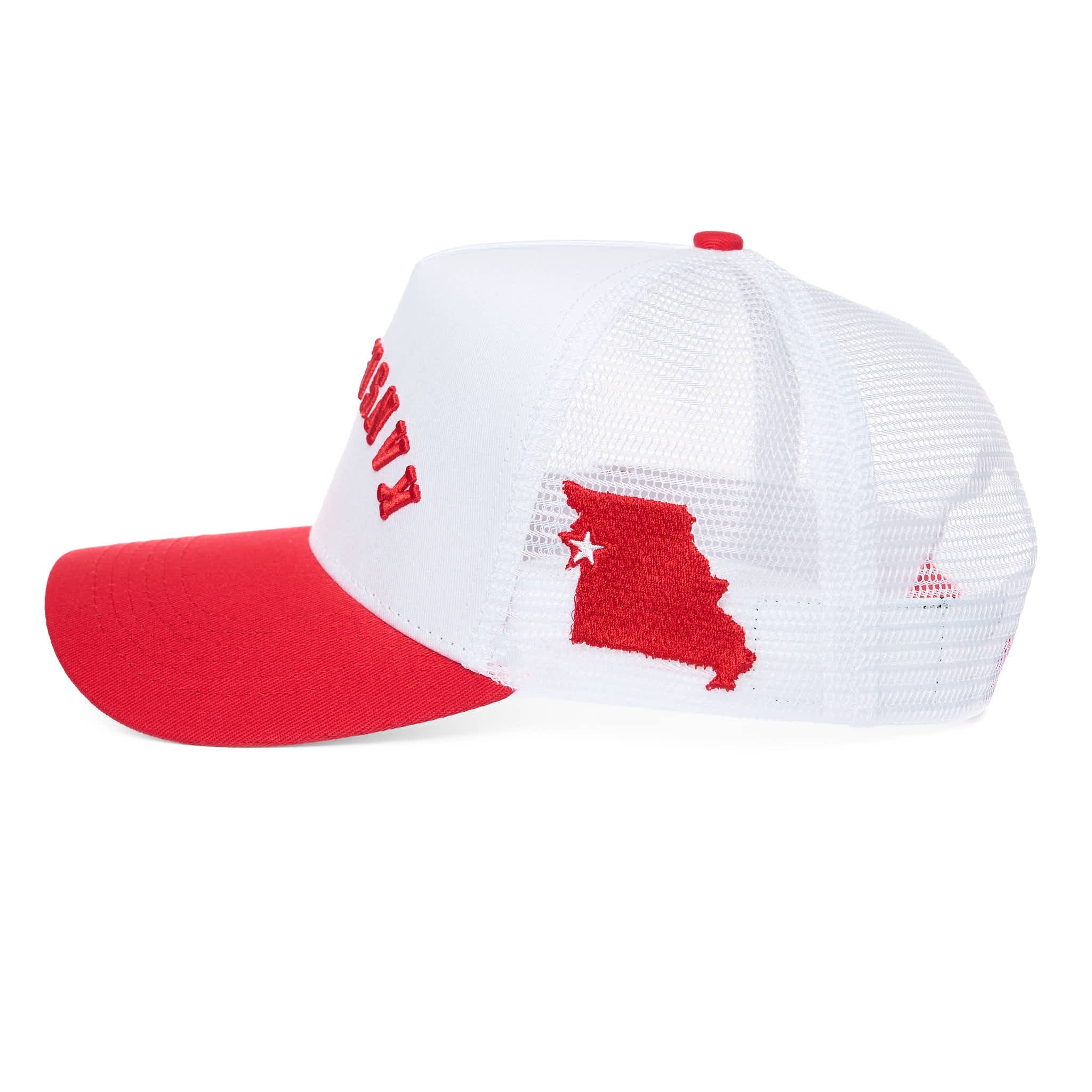 KANSAS CITY UPSIDE DOWN TRUCKER - WHITE/RED