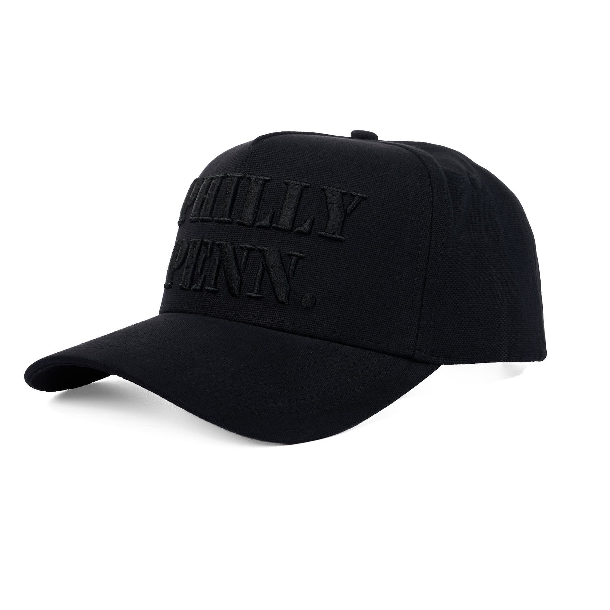 Black cap with 'PHILLY PENN' text on a white background