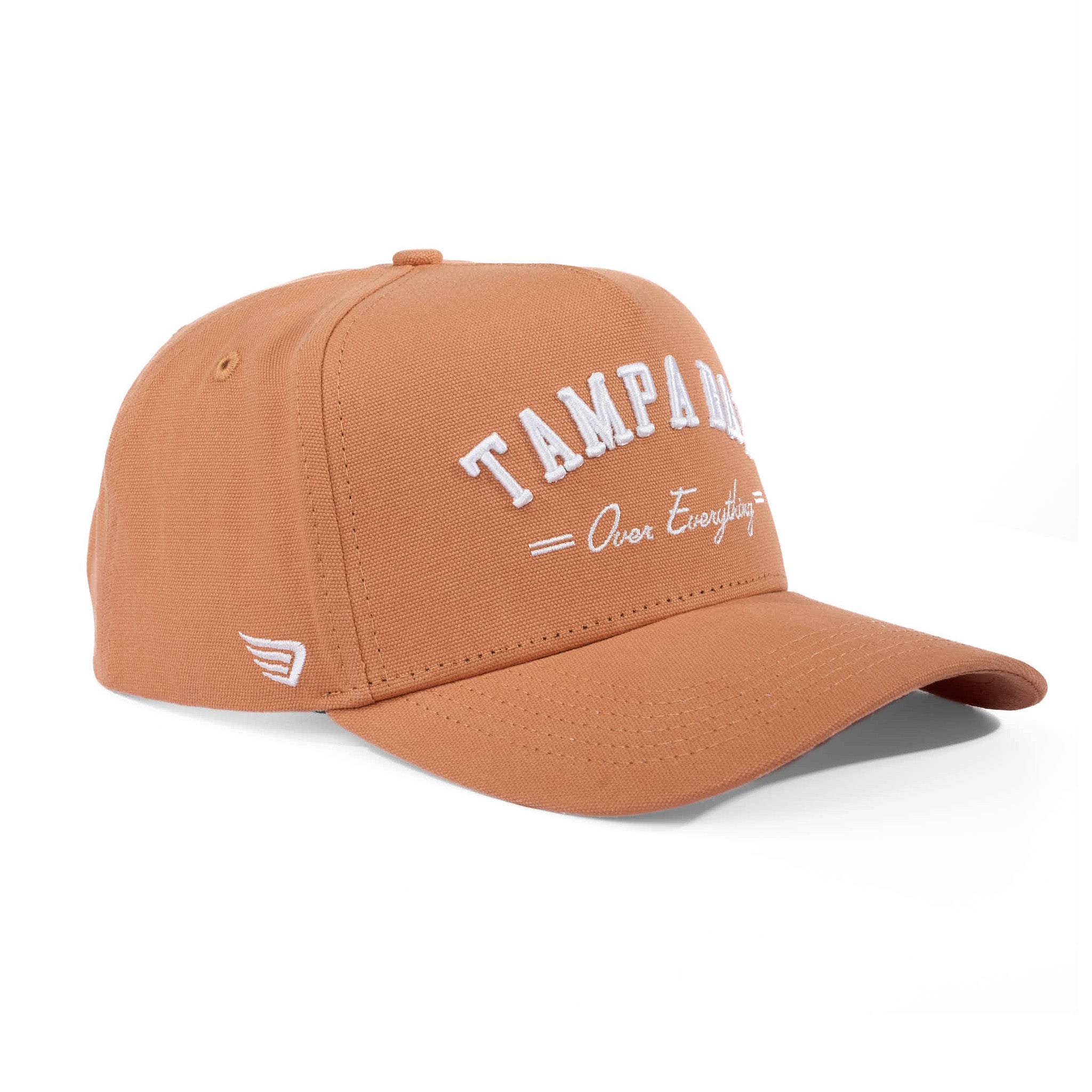 Mesa cap with 'Tampa Over Everything' text on a white background