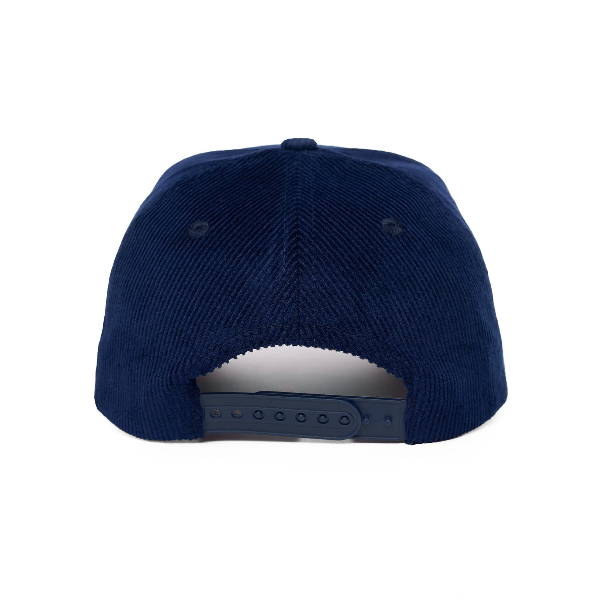 Navy blue cap on a white background