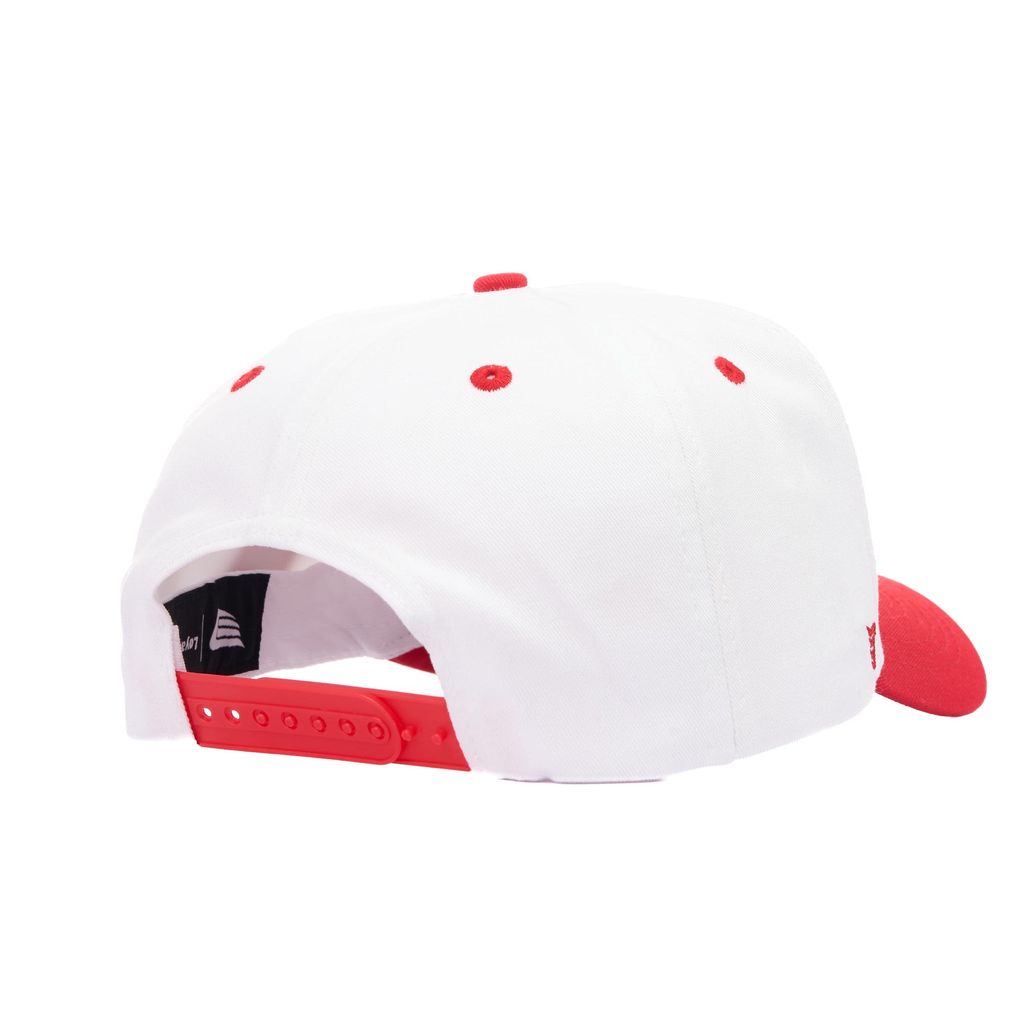 White and red cap on a white background
