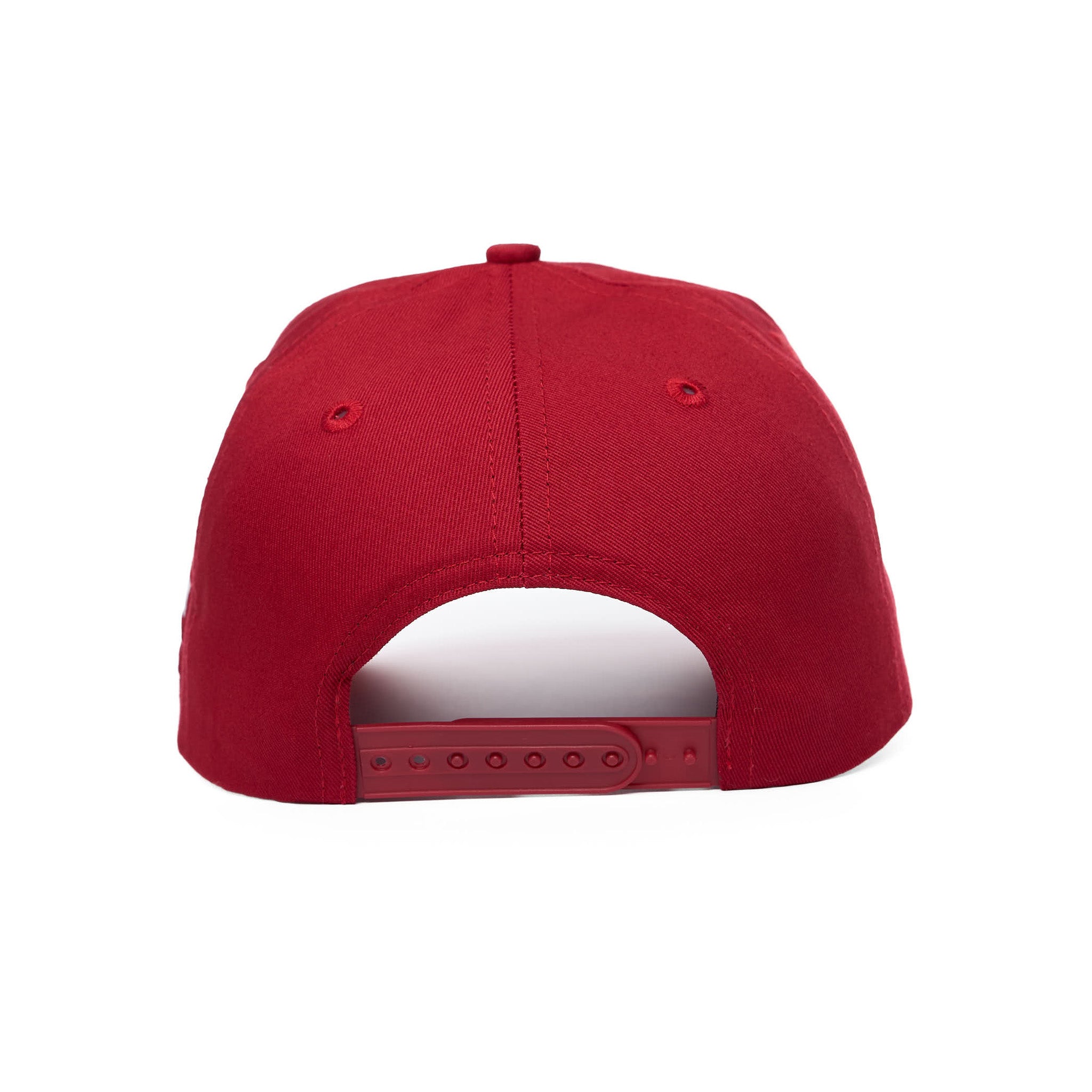 Red baseball cap on a white background