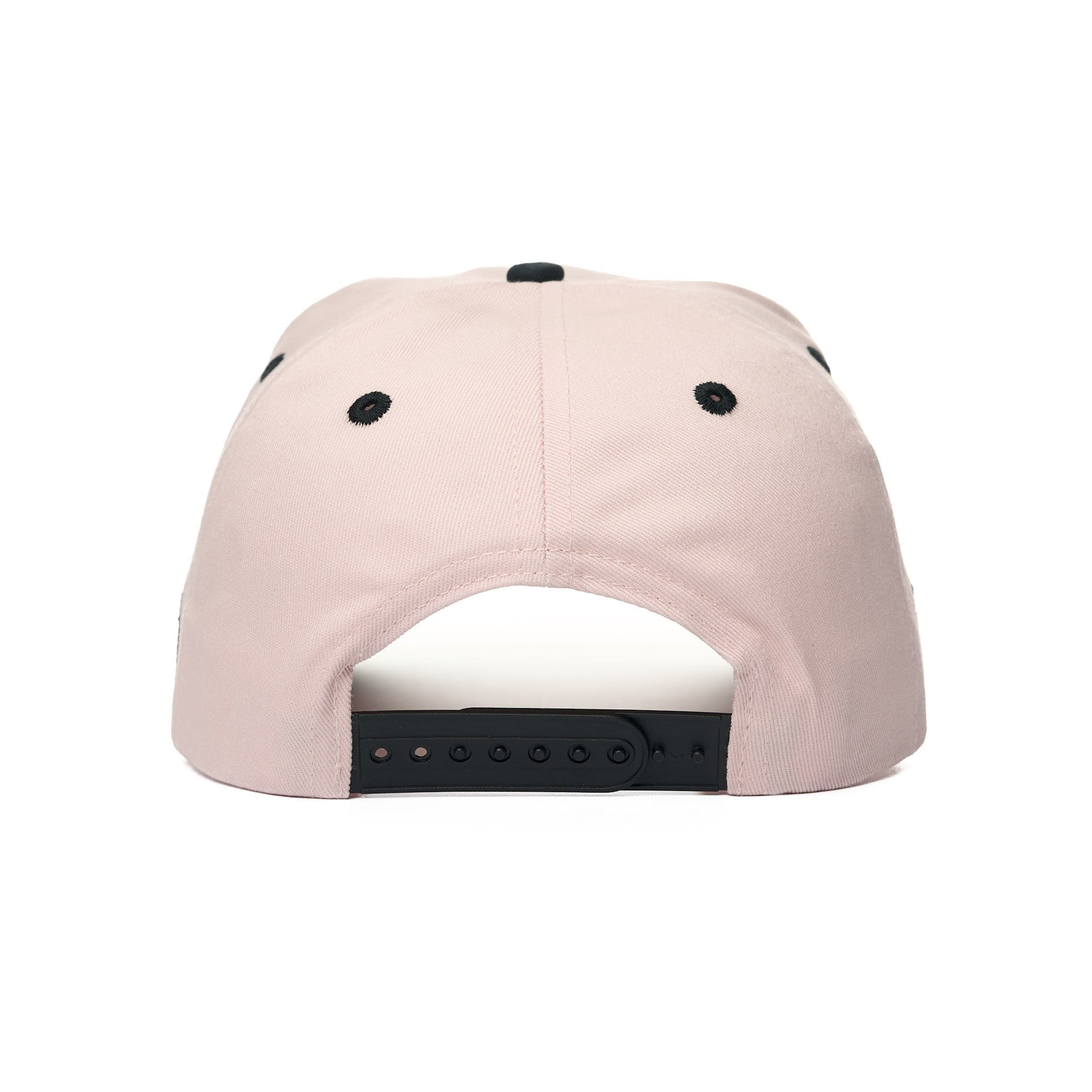 Beige cap with black buttons on a white background