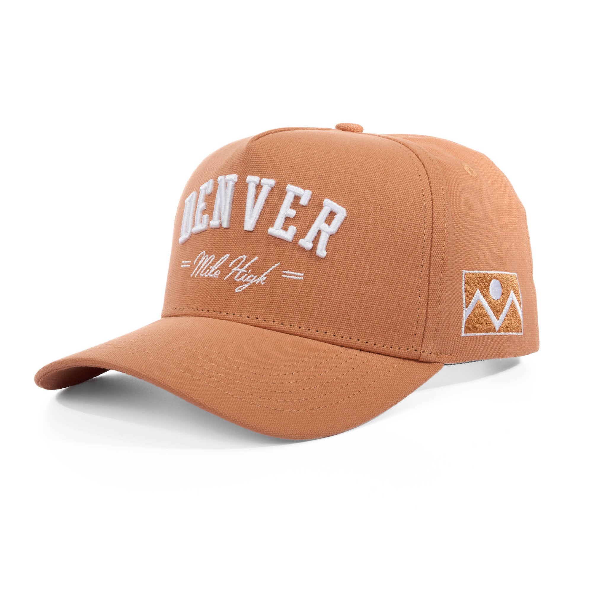 Brown cap with 'Denver' and flag on a white background