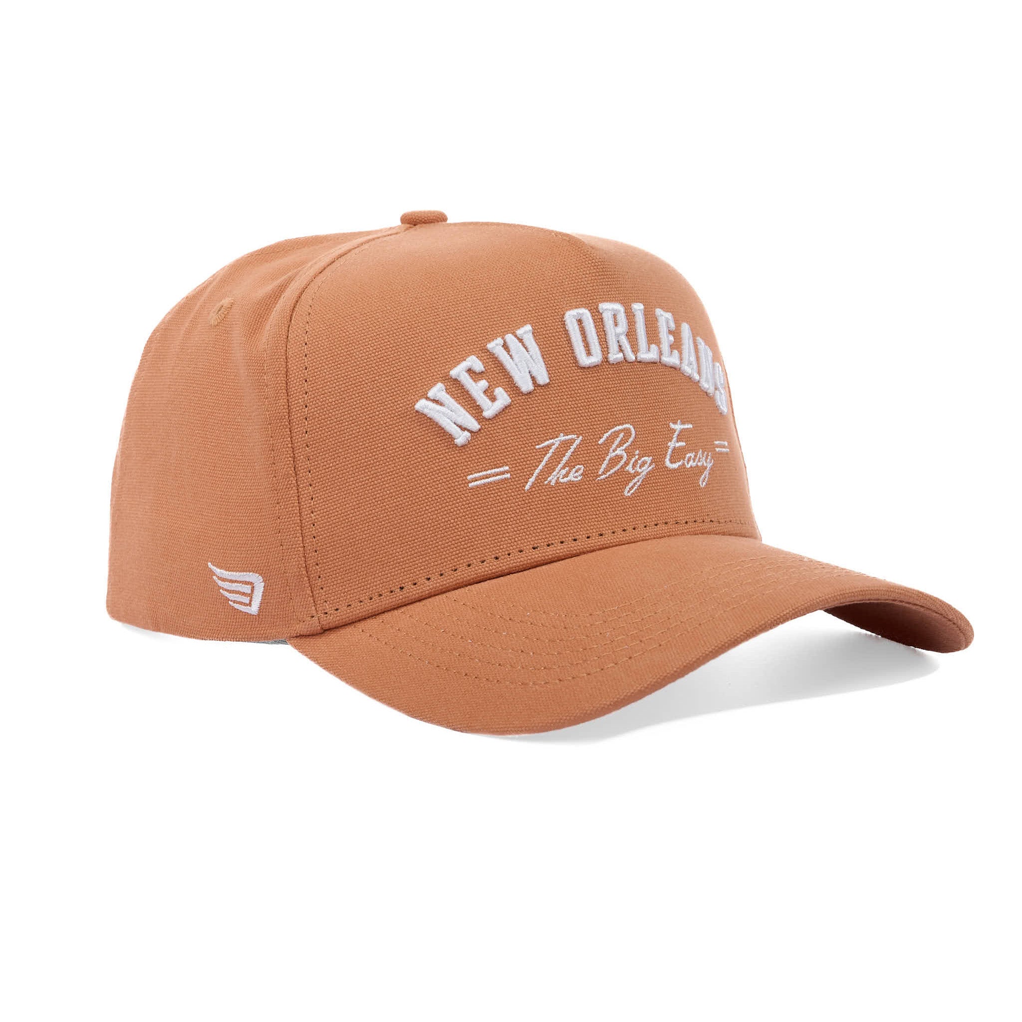 Brown cap with 'New Orleans The Big Easy' text on a white background
