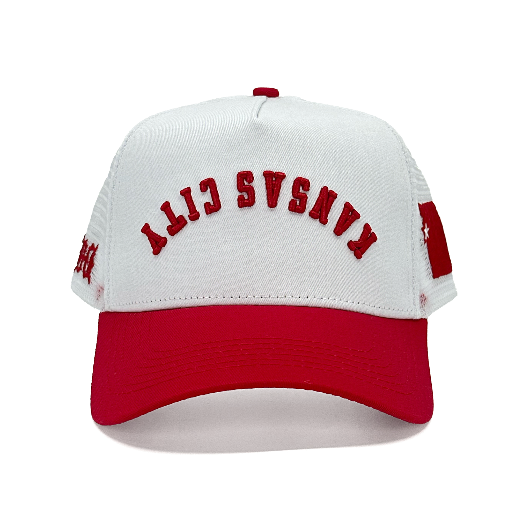 KANSAS CITY UPSIDE DOWN TRUCKER - WHITE/RED