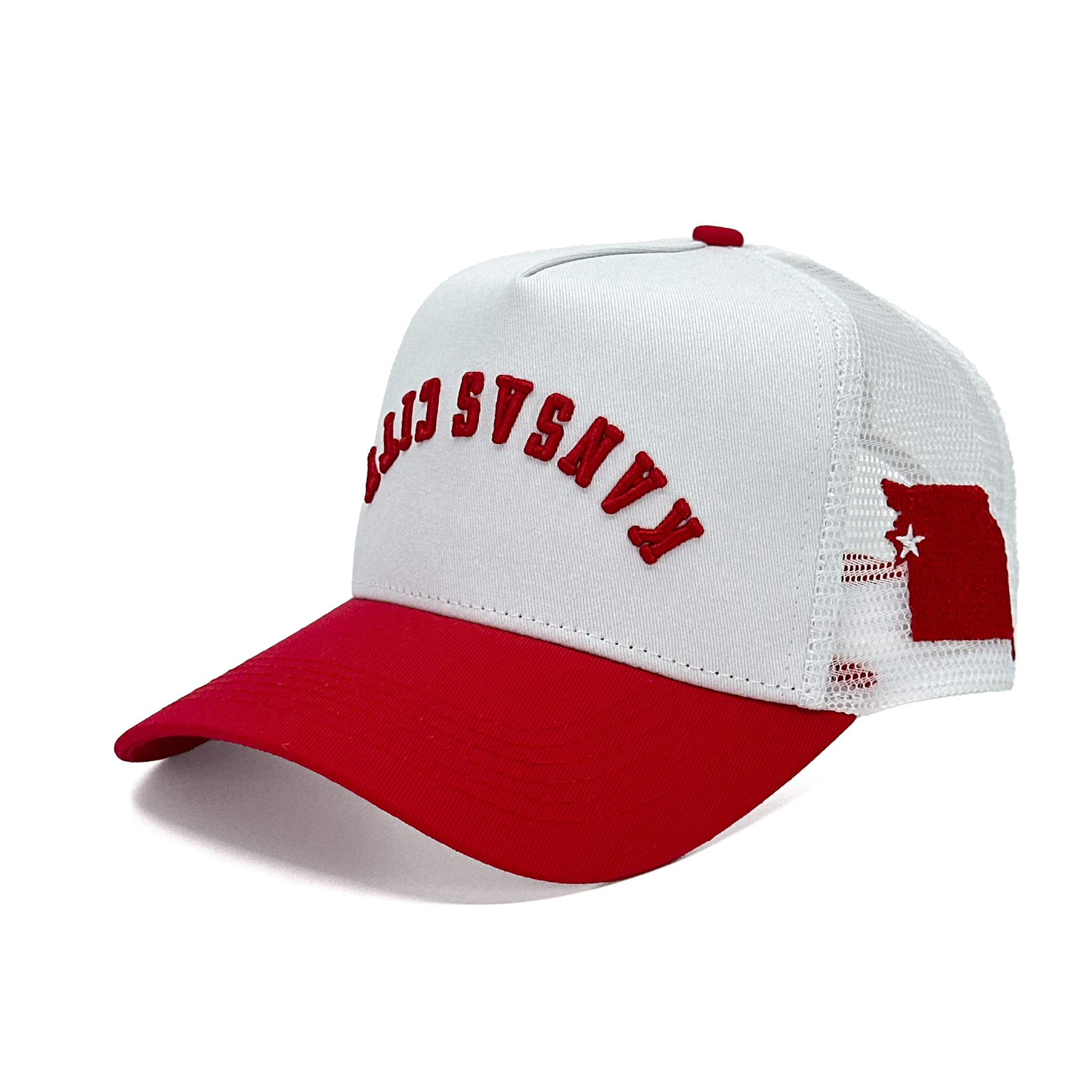 KANSAS CITY UPSIDE DOWN TRUCKER - WHITE/RED