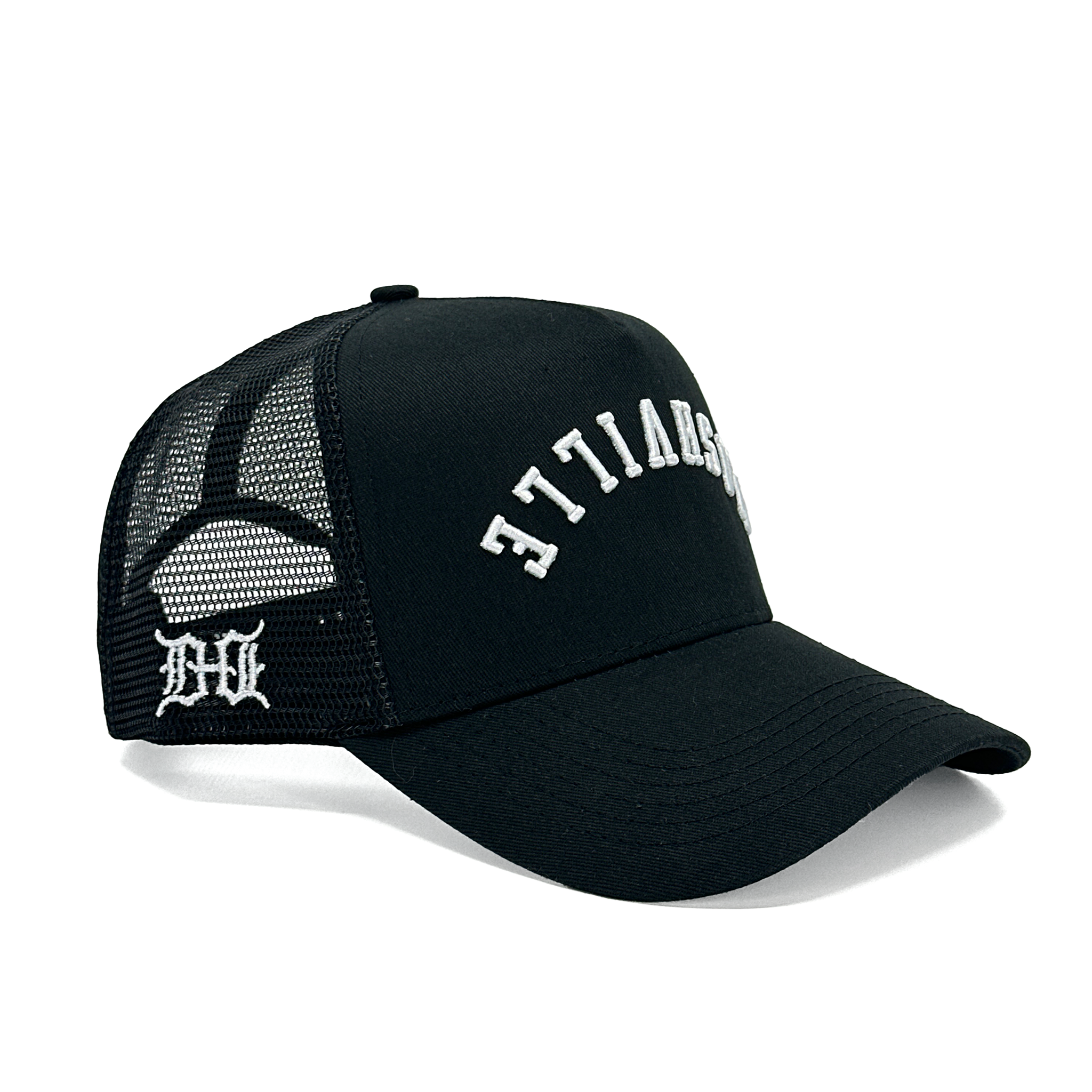 NASHVILLE UPSIDE DOWN TRUCKER HAT - BLACK