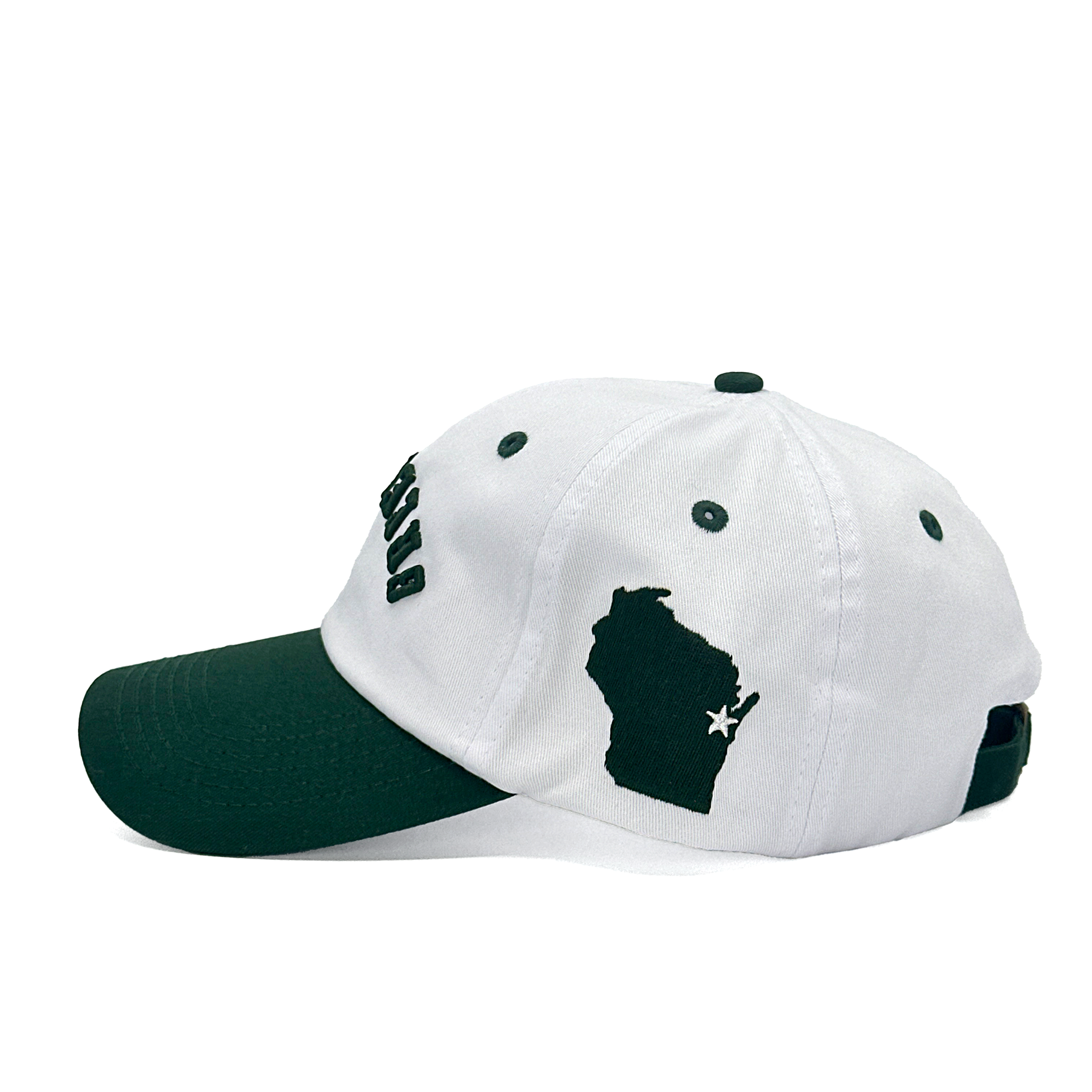 GREEN BAY UPSIDE DOWN DAD HAT - WHITE/GREEN