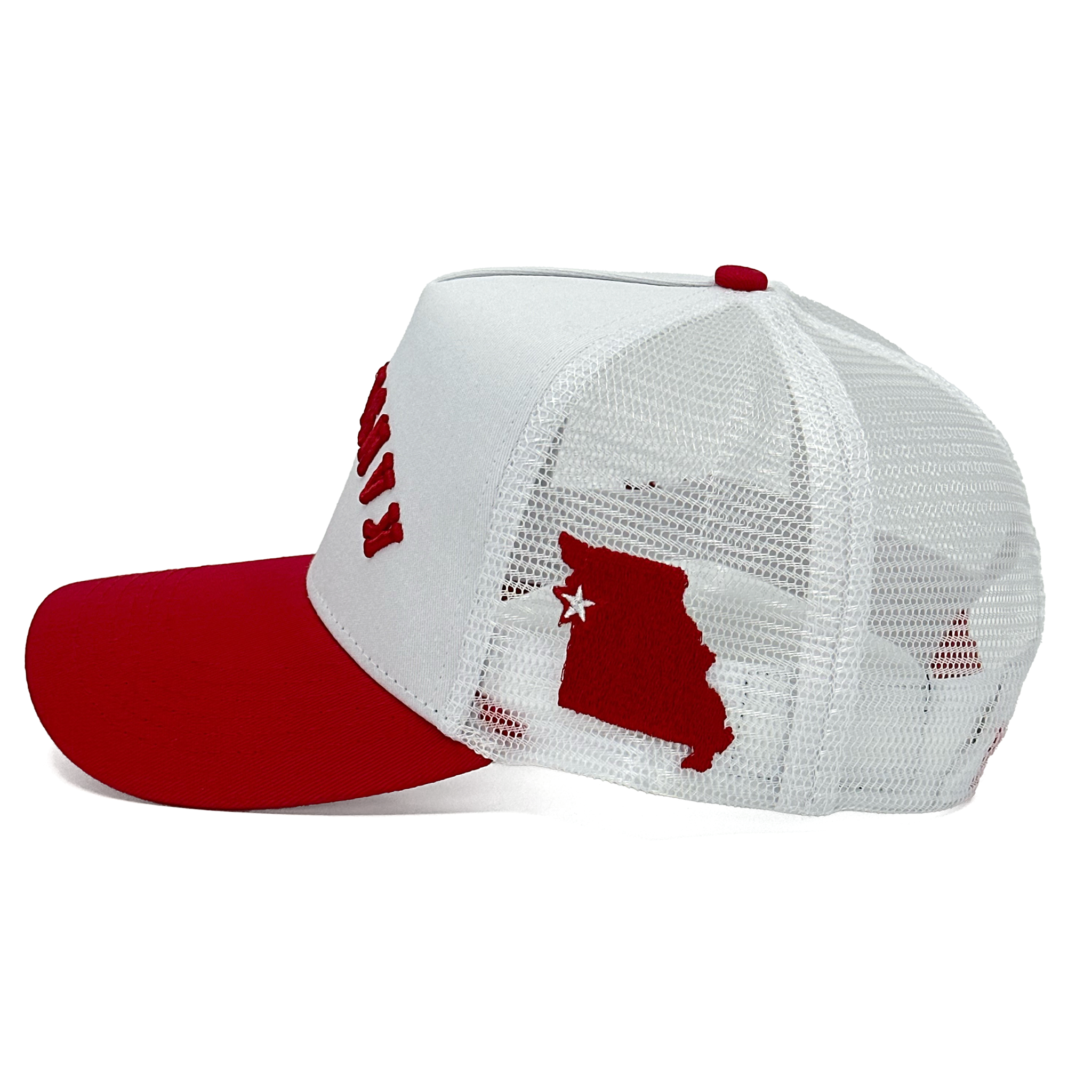 KANSAS CITY UPSIDE DOWN TRUCKER - WHITE/RED