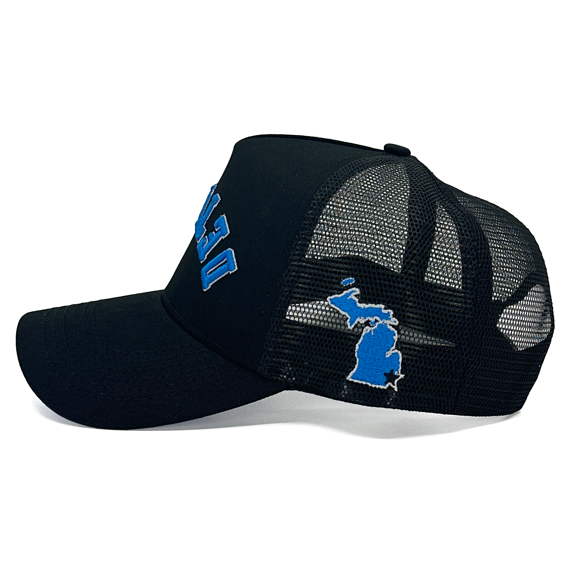 DETROIT UPSIDE DOWN TRUCKER - BLACK/BLUE