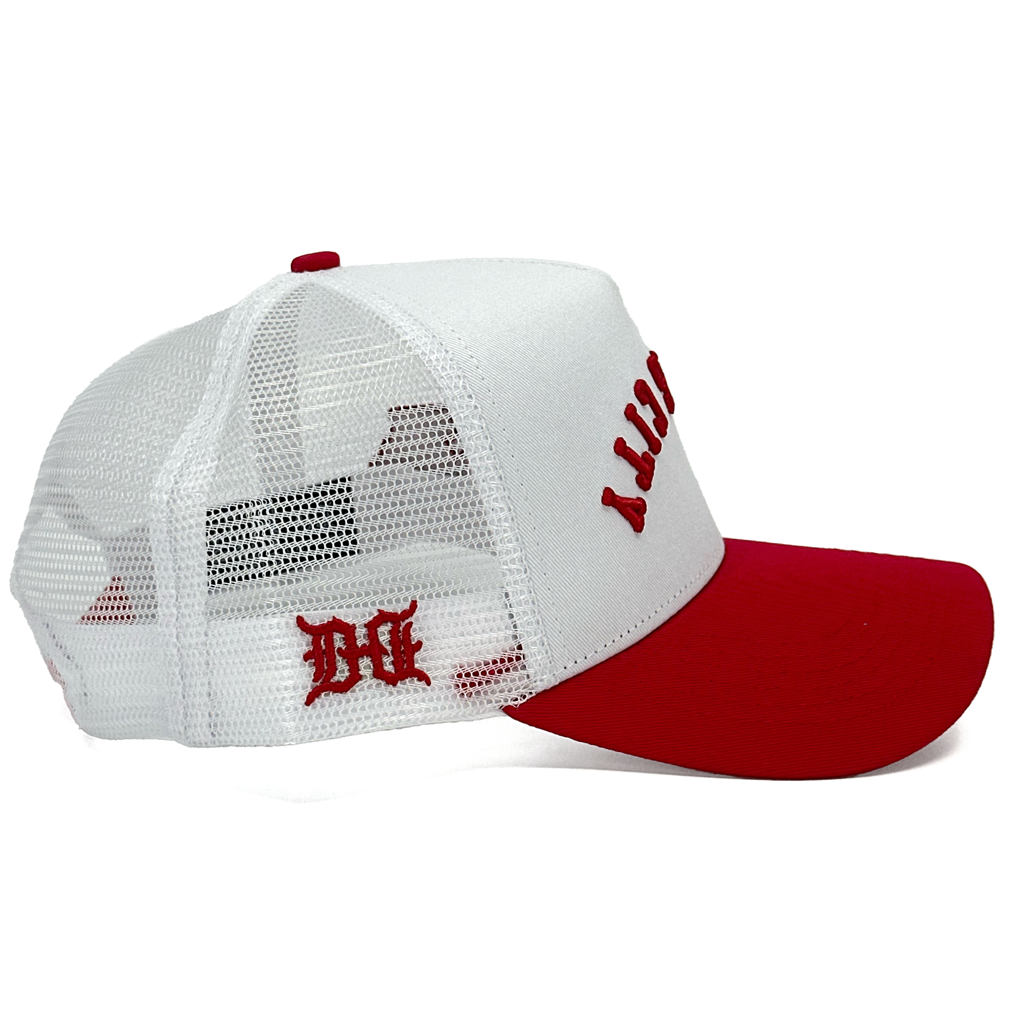 KANSAS CITY UPSIDE DOWN TRUCKER - WHITE/RED