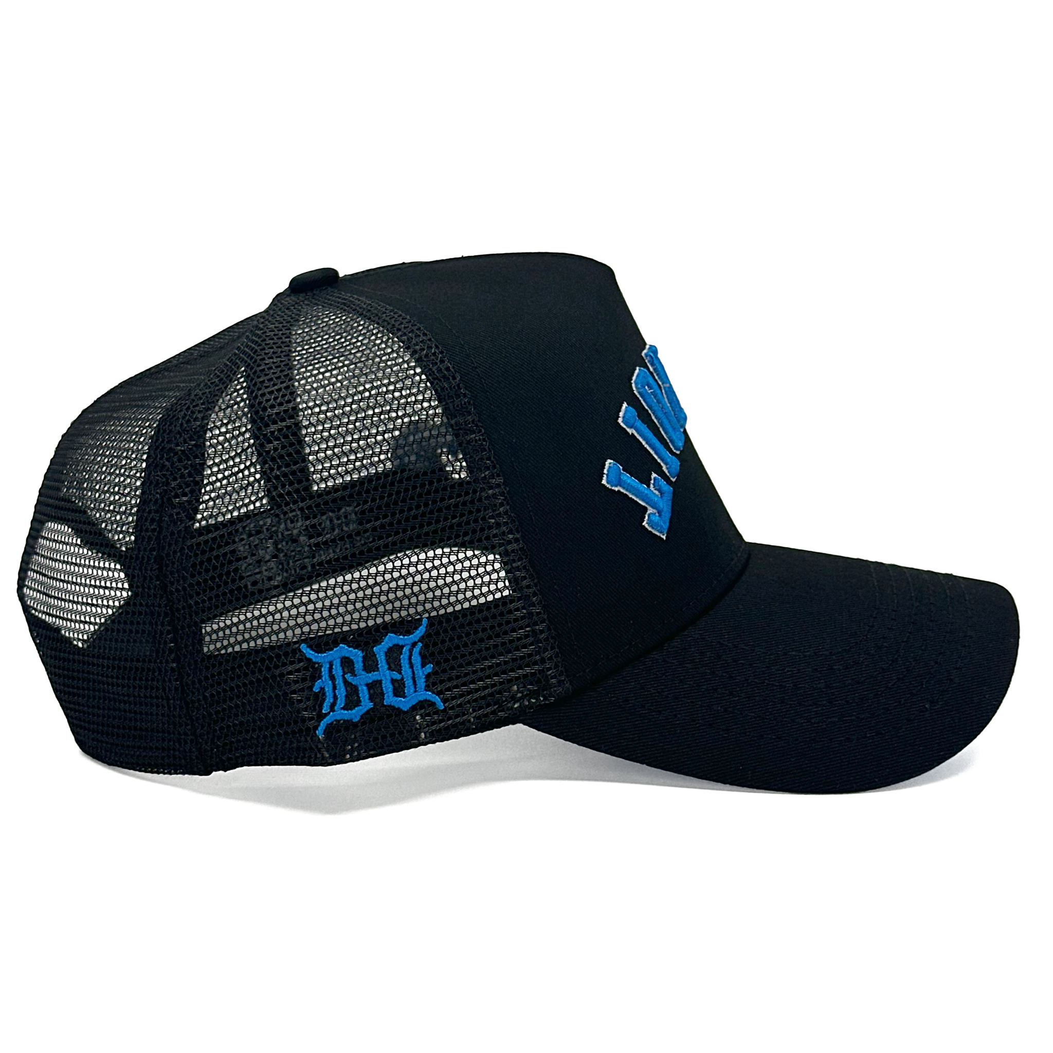 DETROIT UPSIDE DOWN TRUCKER - BLACK/BLUE