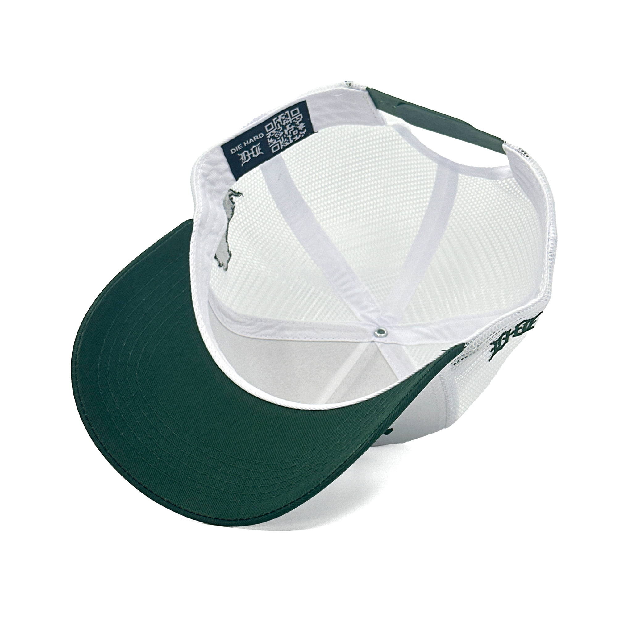 GREEN BAY UPSIDE DOWN TRUCKER HAT - WHITE/GREEN