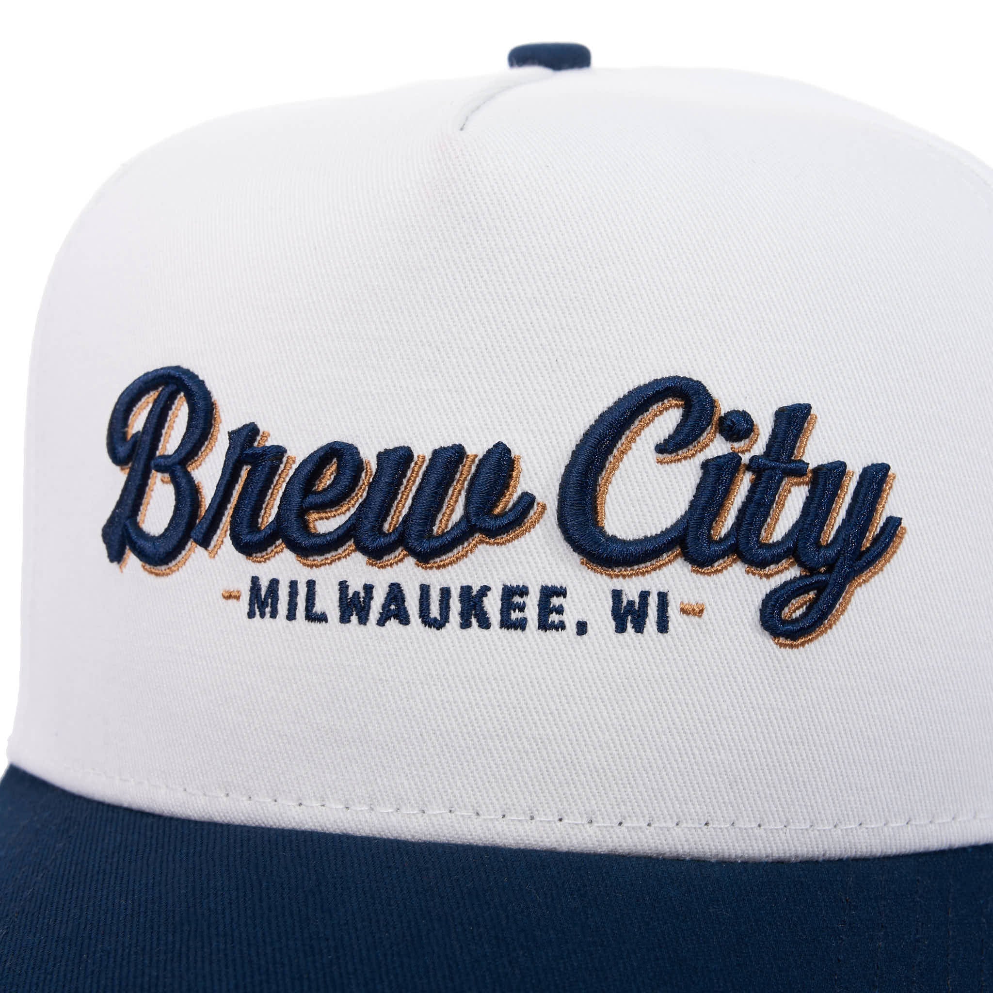 BREW CITY SCRIPT - WHITE/NAVY