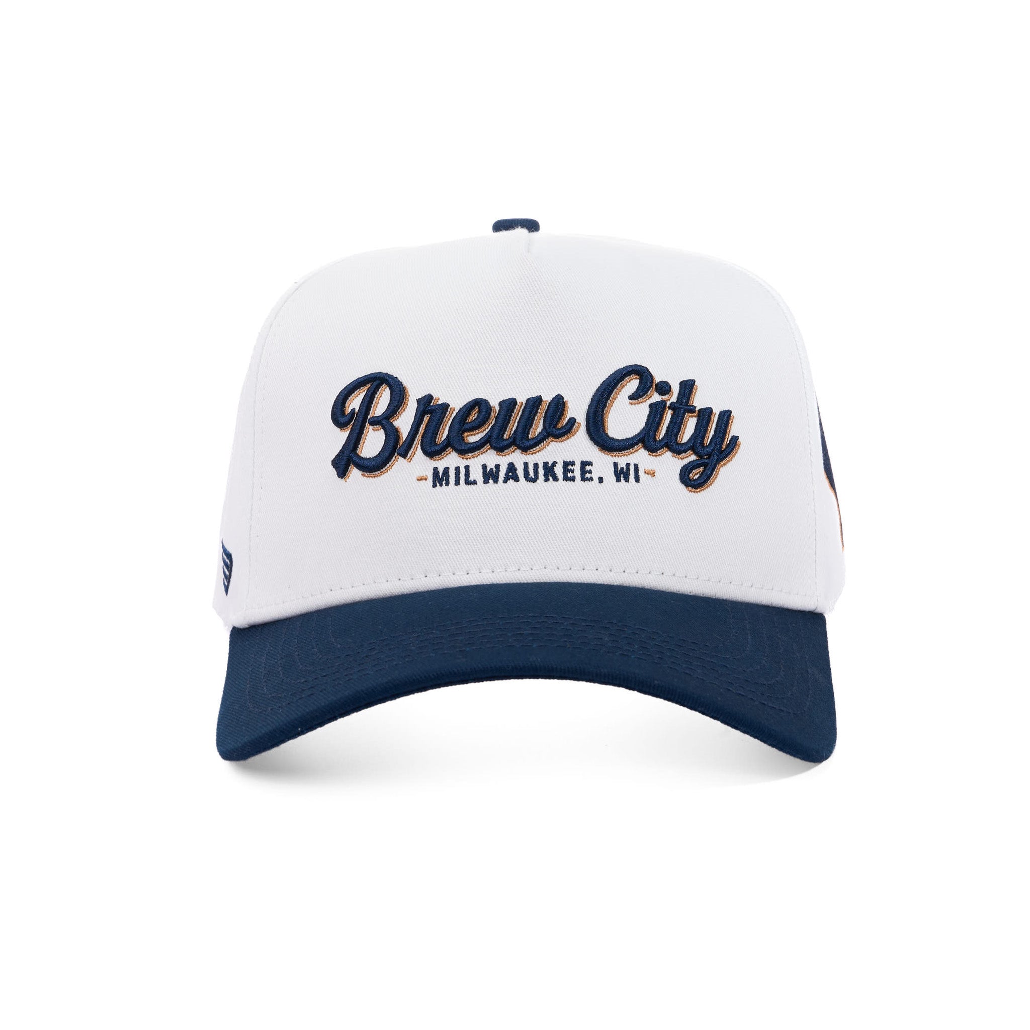BREW CITY SCRIPT - WHITE/NAVY