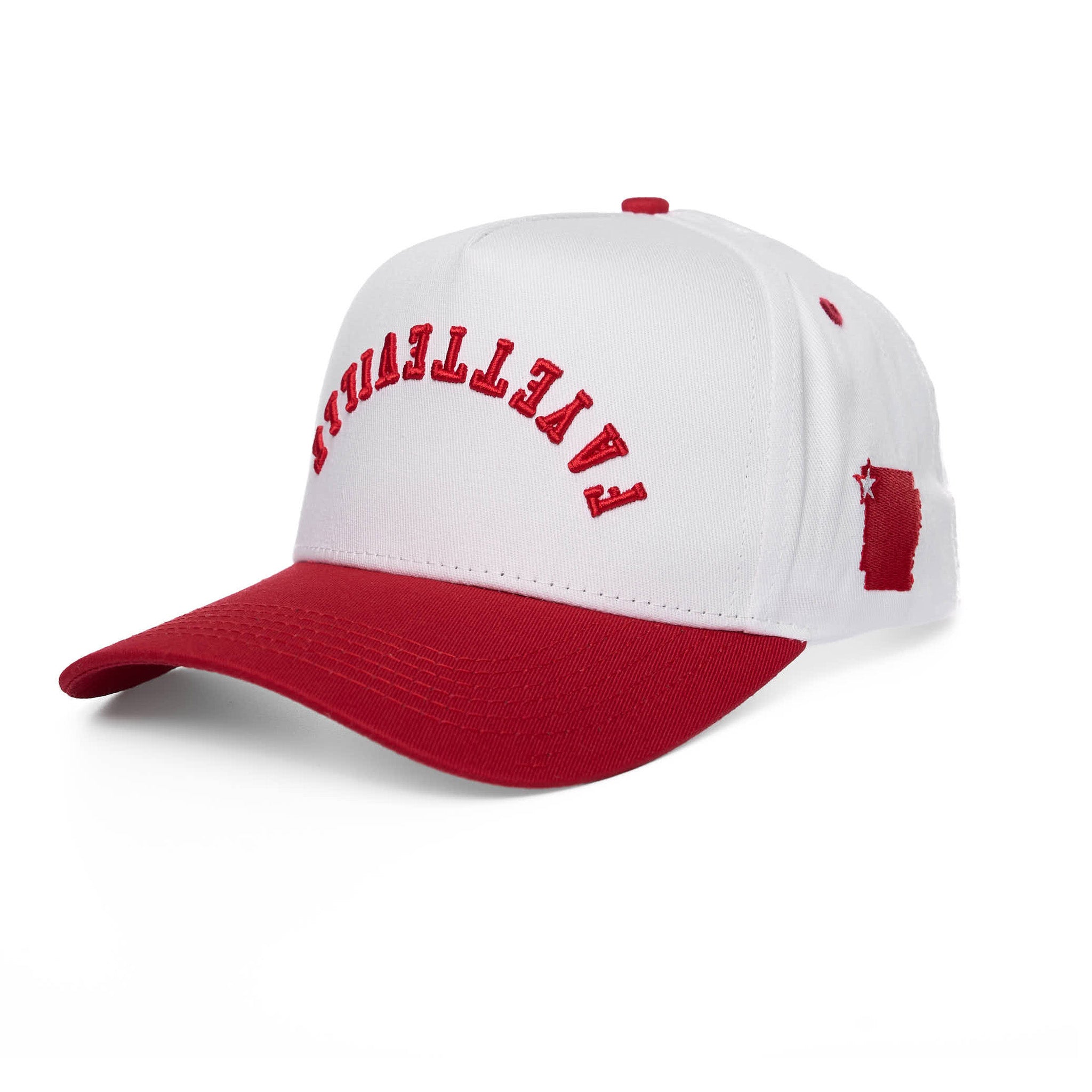 FAYETTEVILLE UPSIDE DOWN - WHITE/DARK RED