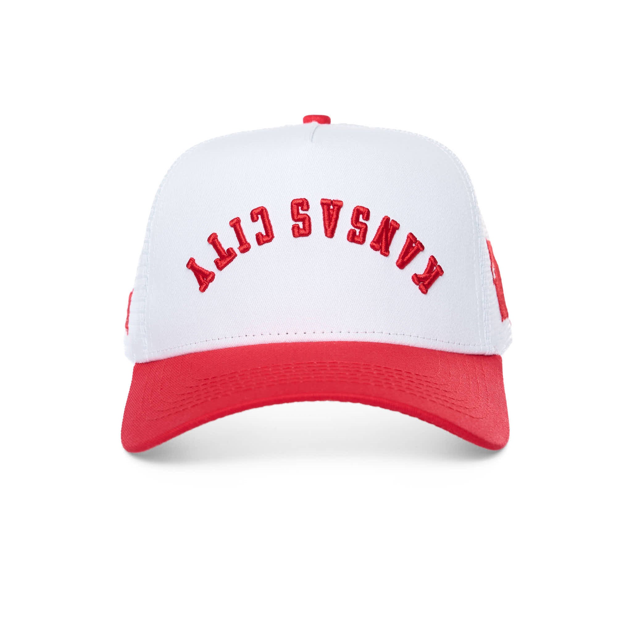 KANSAS CITY UPSIDE DOWN TRUCKER - WHITE/RED
