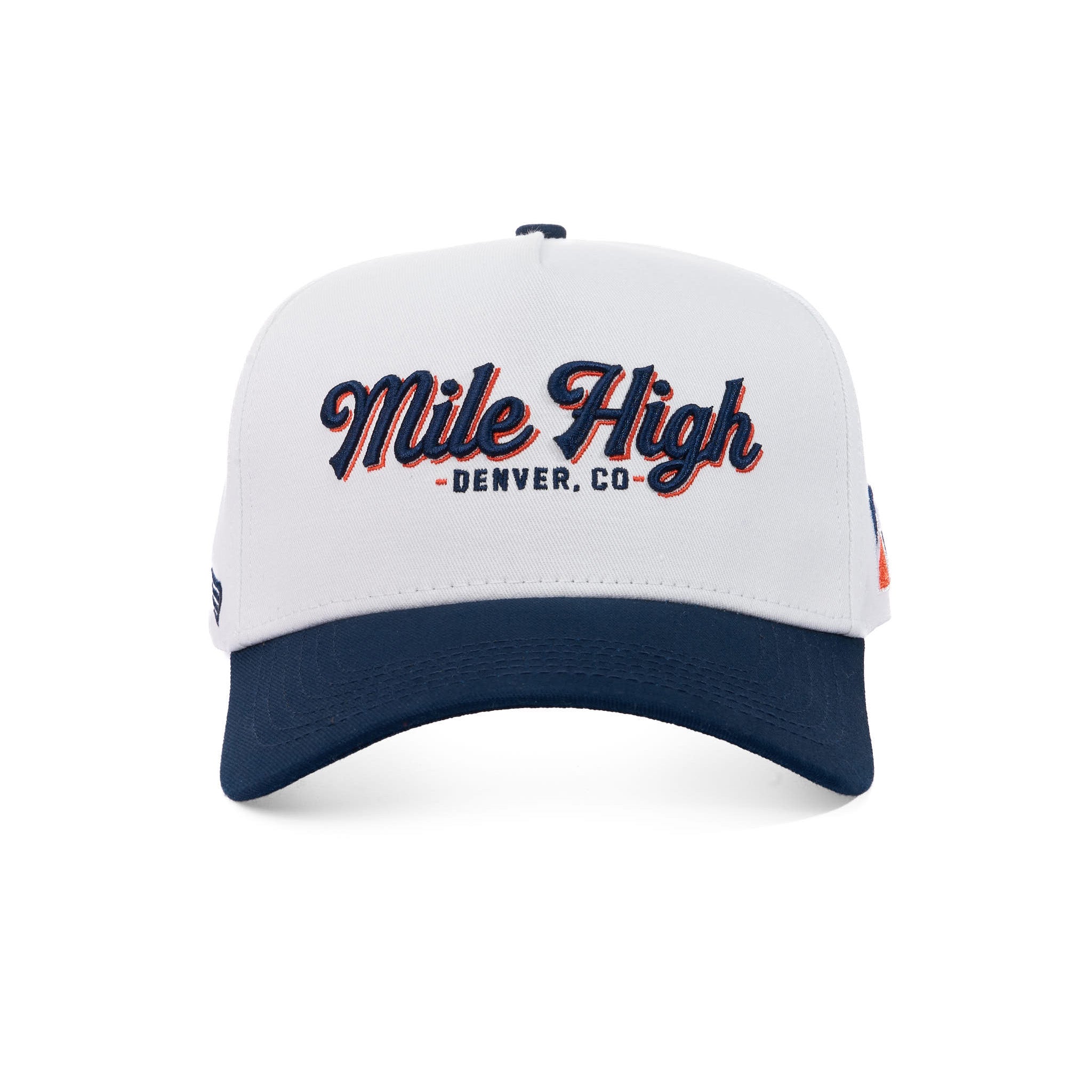 MILE HIGH SCRIPT - WHITE/NAVY