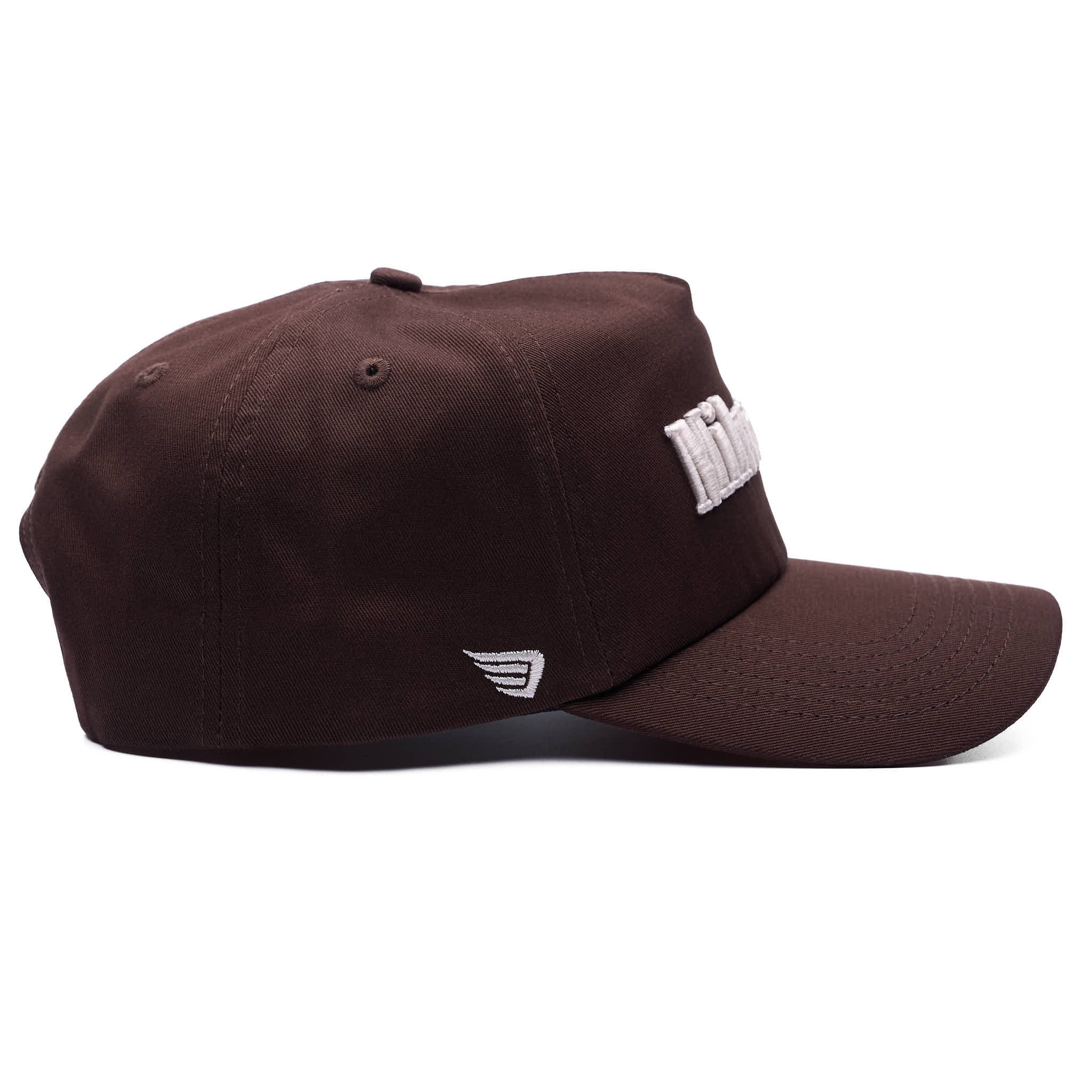 Brown cap with a logo on a white background